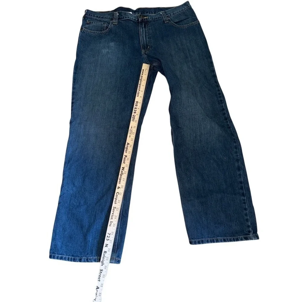 Carhartt Jeans Mens 38x30 Blue Medium Wash Relaxed Fit Straight Workwear